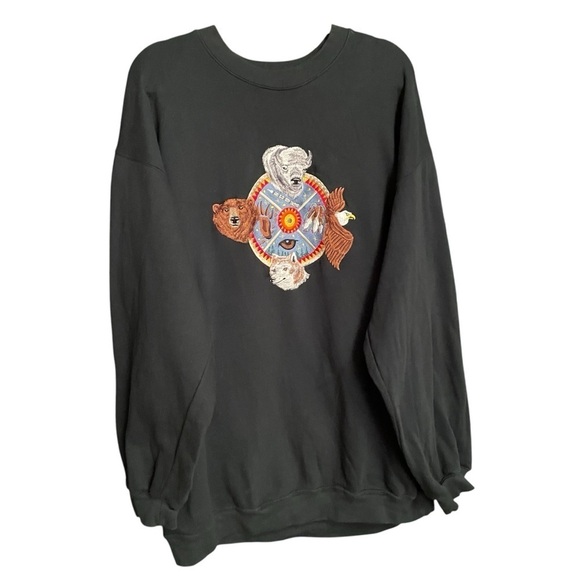 Vintage Lake Matley Hunter Green Animal Embroidered Sweatshirt Size 2XL - Picture 1 of 11